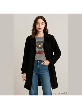 Retro Perry Ellis Beltless Streetwear Trench